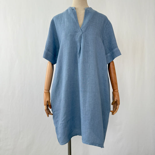 Robe en lin bleu OSKA