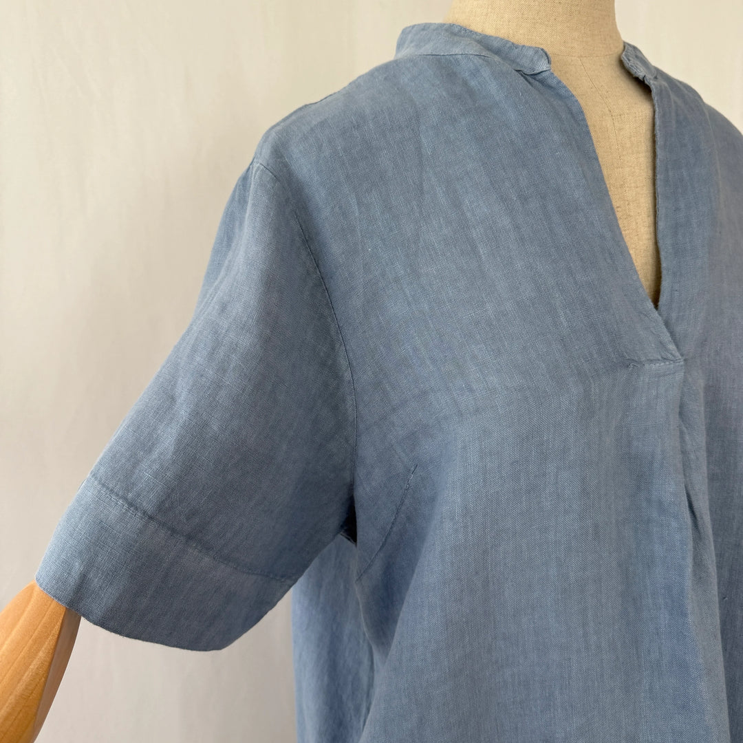 Robe en lin bleu OSKA