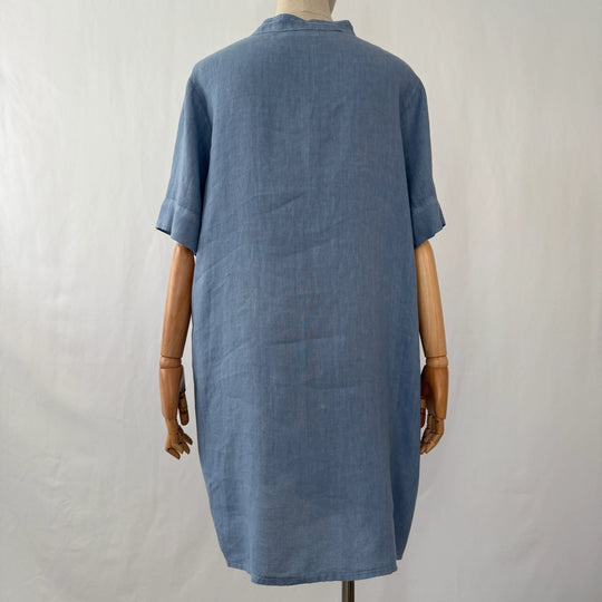 Robe en lin bleu OSKA
