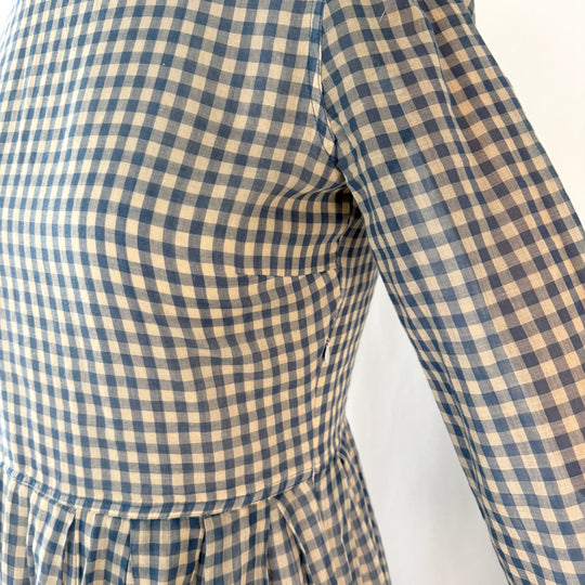Kate Barton Blue Gingham Cotton Maxi Dress – Size XS