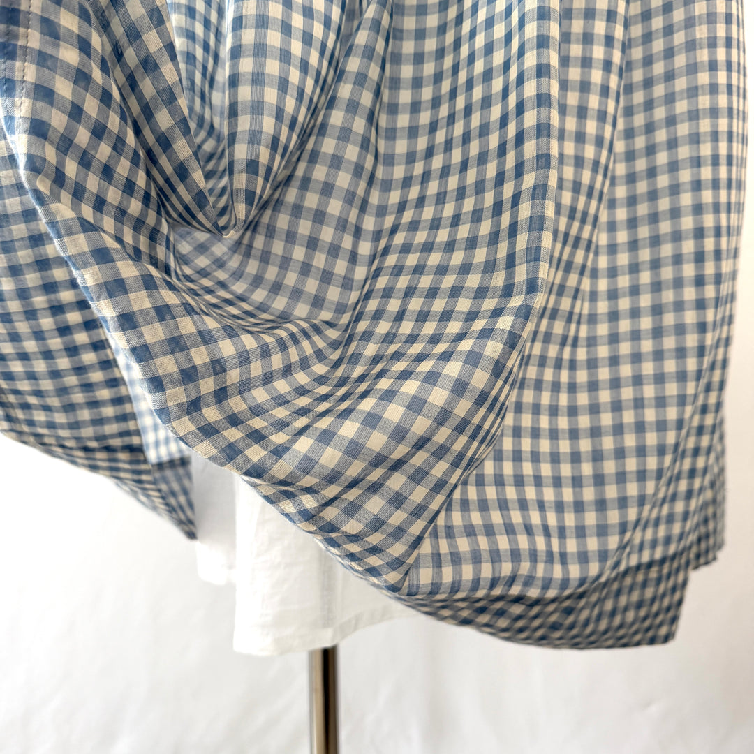 Kate Barton Blue Gingham Cotton Maxi Dress – Size XS