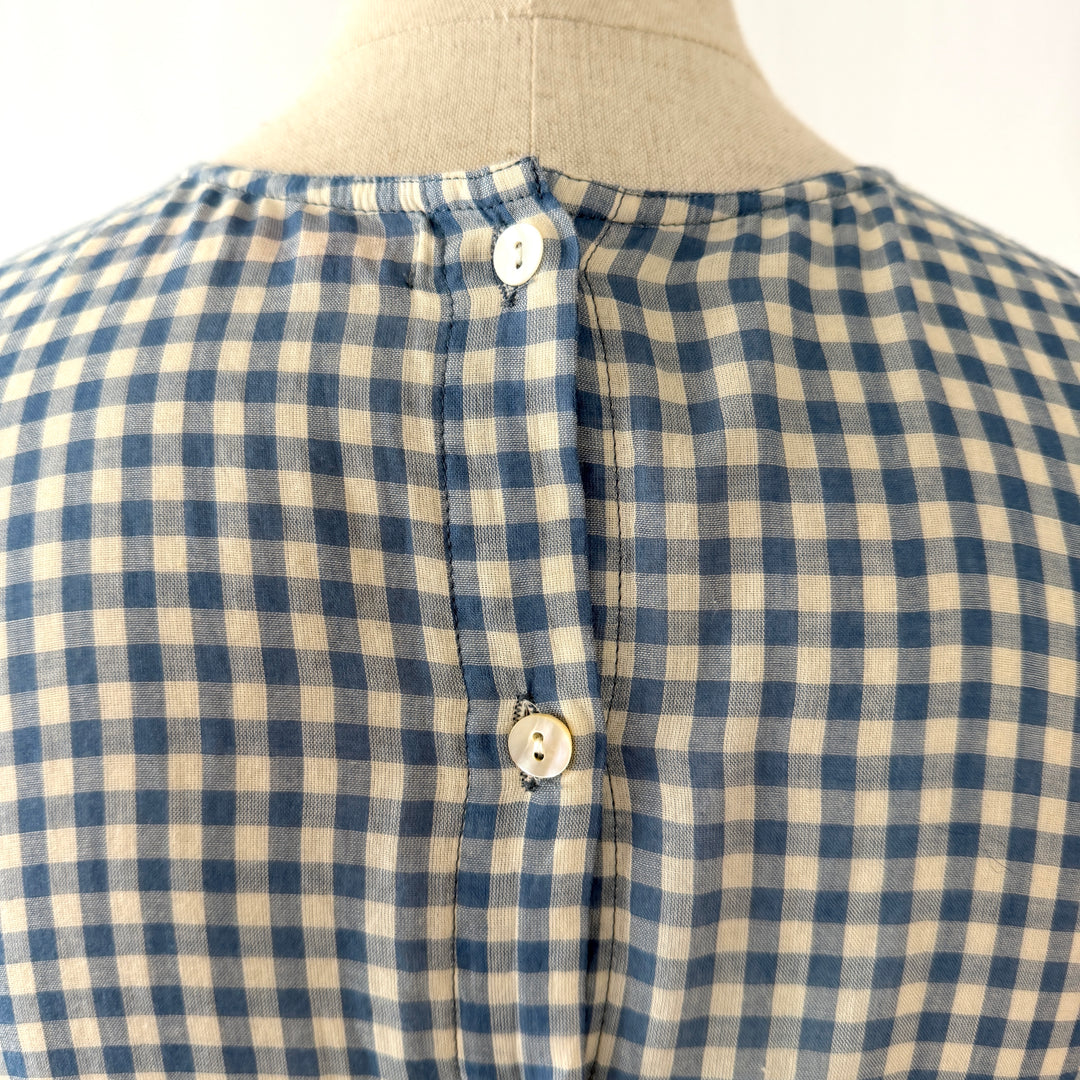 Kate Barton Blue Gingham Cotton Maxi Dress – Size XS