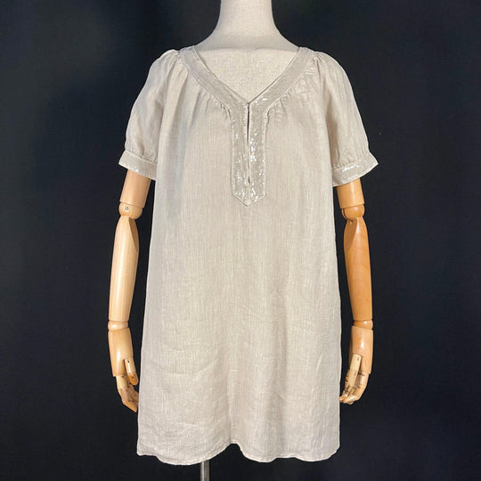 120% LINO Beige Linen Dress