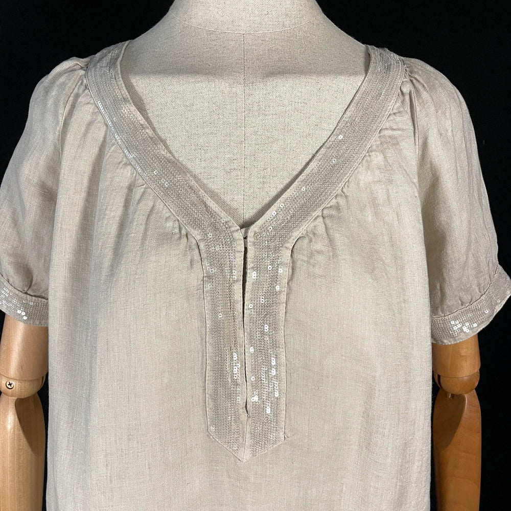 120% LINO Beige Linen Dress