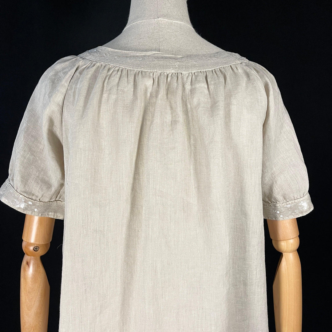 120% LINO Beige Linen Dress