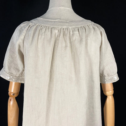 120% LINO Beige Linen Dress