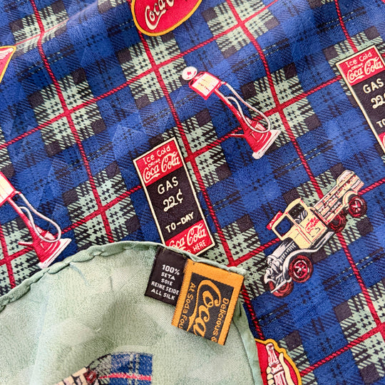 Vintage Coca-Cola 100% Silk Scarf