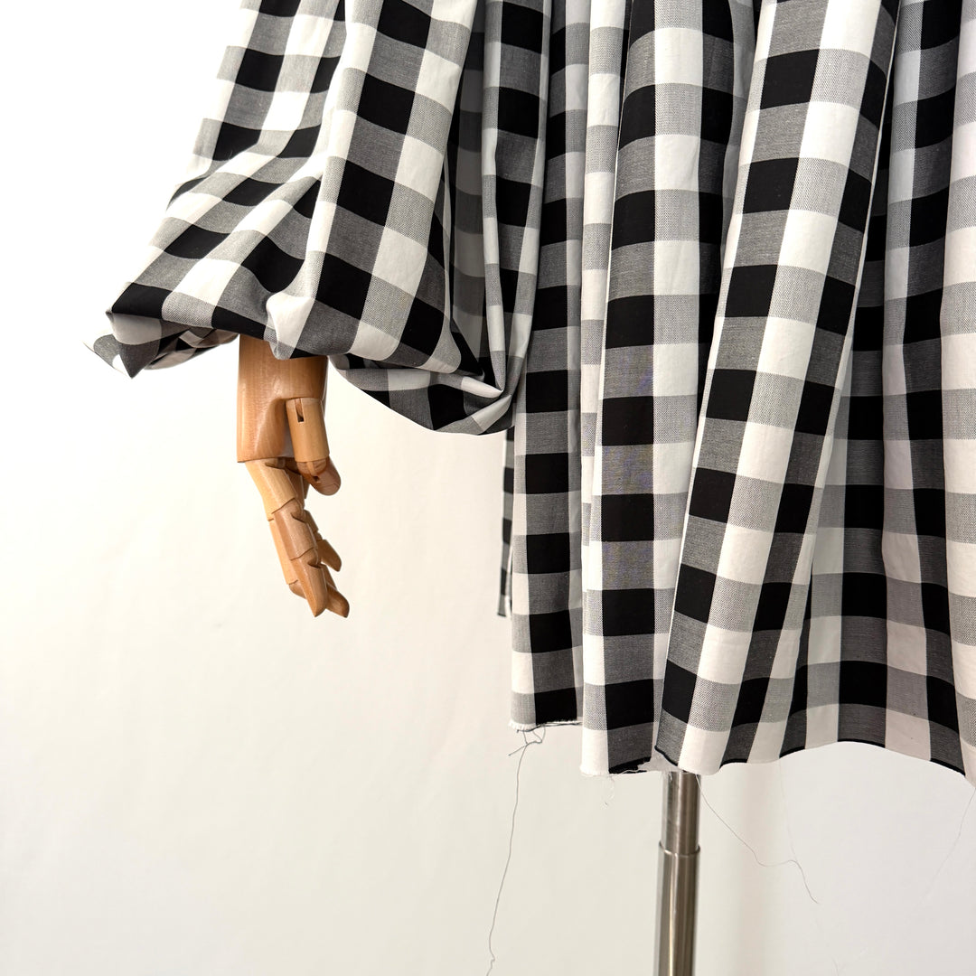 Marques’Almeida Black &amp; White Gingham Cotton Mini Dress