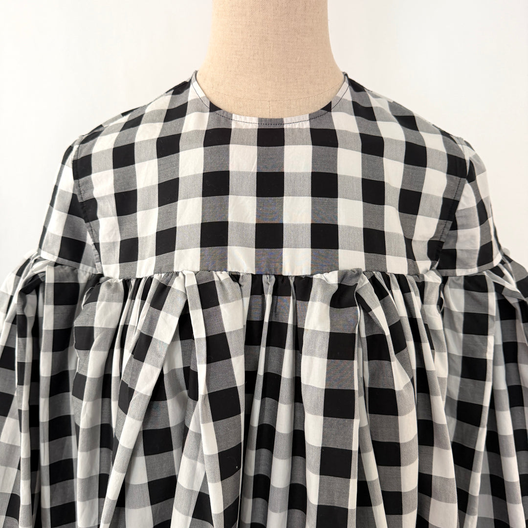 Marques’Almeida Black &amp; White Gingham Cotton Mini Dress