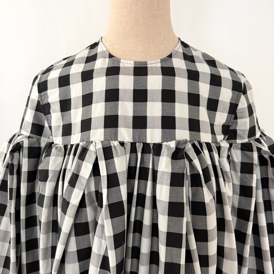 Marques’Almeida Black &amp; White Gingham Cotton Mini Dress