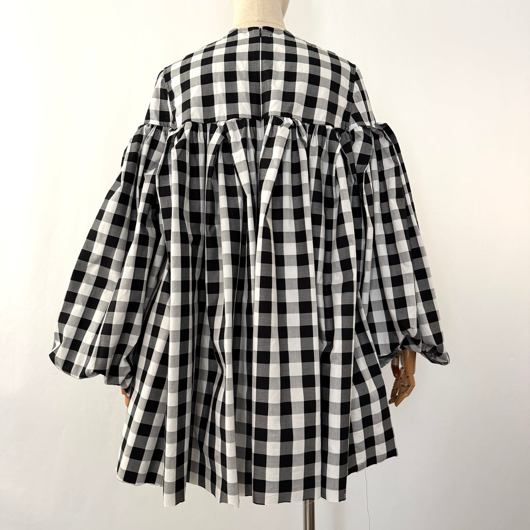 Marques’Almeida Black &amp; White Gingham Cotton Mini Dress