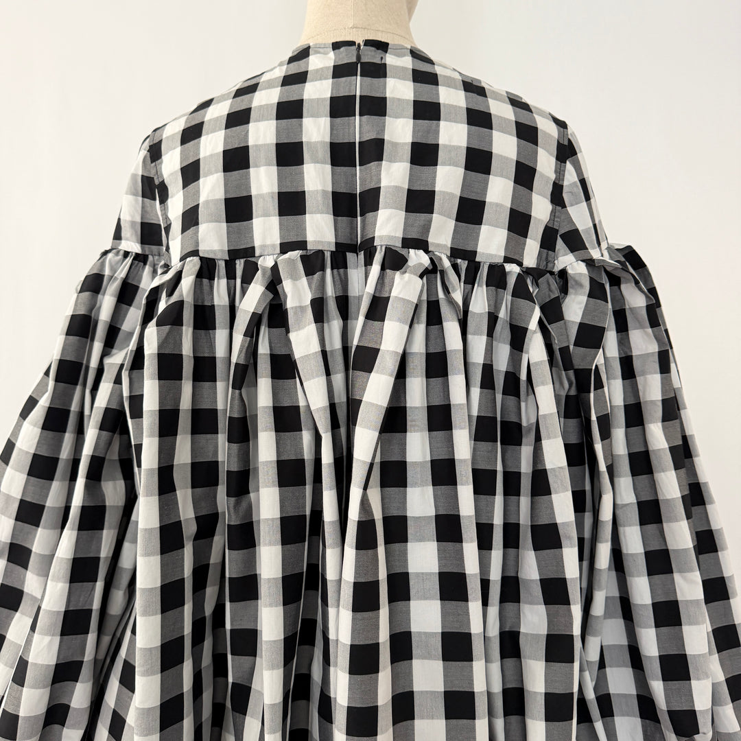 Marques’Almeida Black &amp; White Gingham Cotton Mini Dress