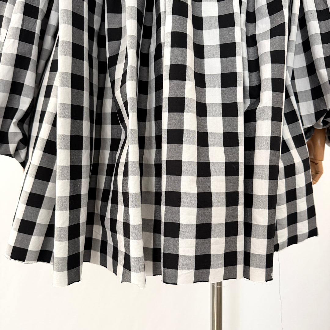 Marques’Almeida Black &amp; White Gingham Cotton Mini Dress