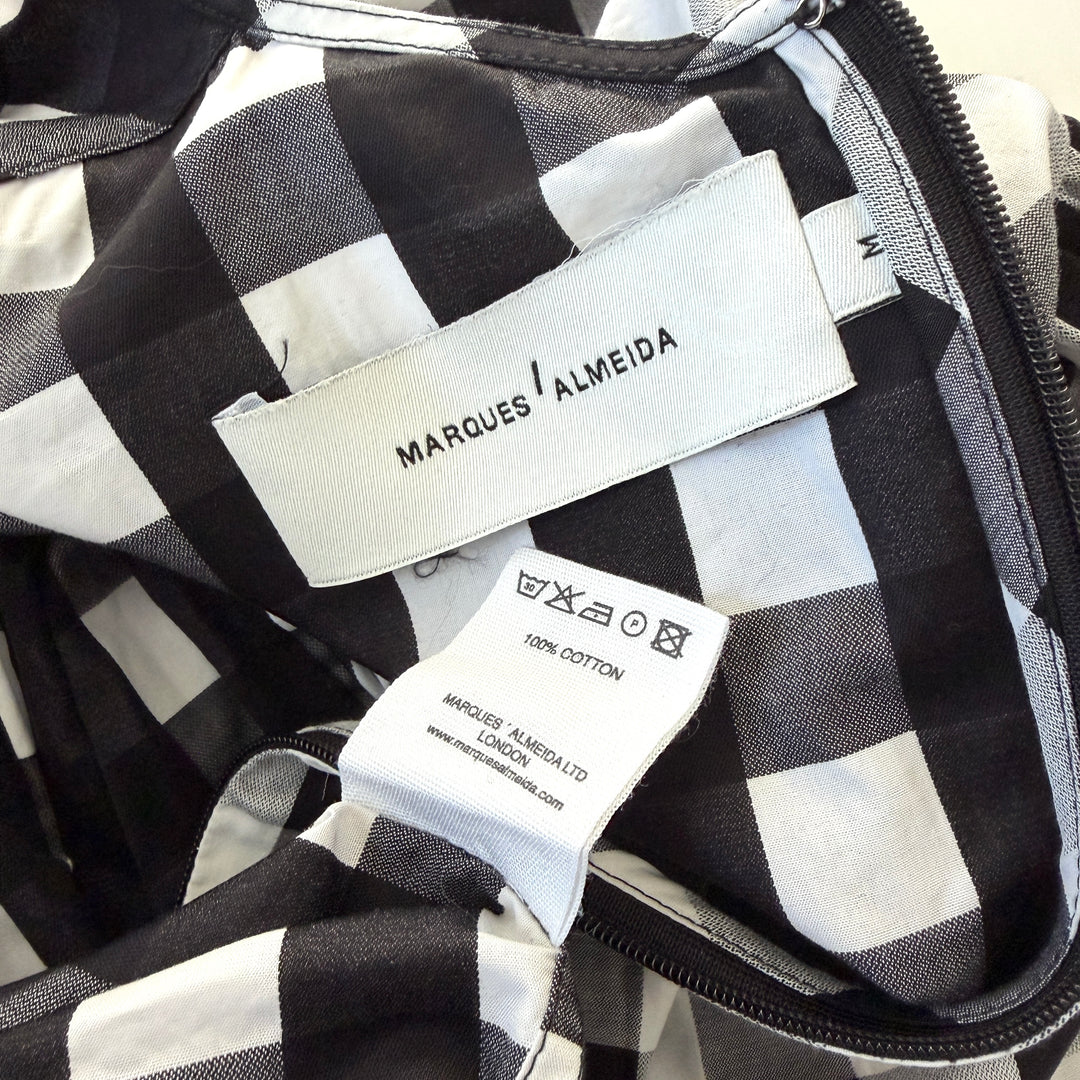 Marques’Almeida Black &amp; White Gingham Cotton Mini Dress