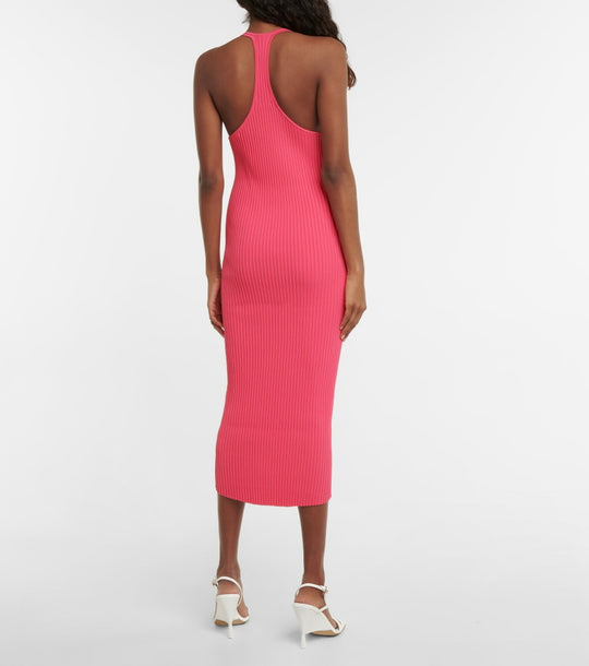 Helmut Lang - Ribbed-knit halterneck midi dress