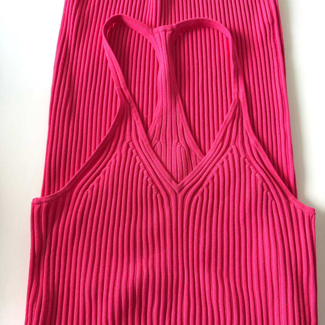 Helmut Lang - Ribbed-knit halterneck midi dress