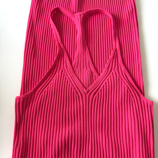 Helmut Lang - Ribbed-knit halterneck midi dress