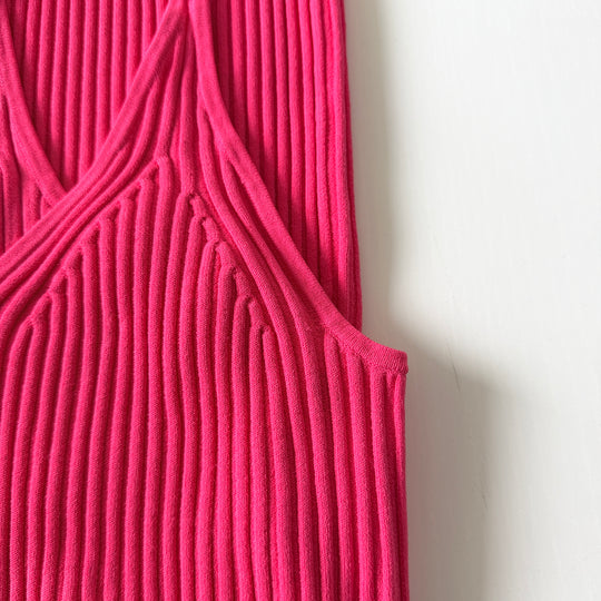 Helmut Lang - Ribbed-knit halterneck midi dress