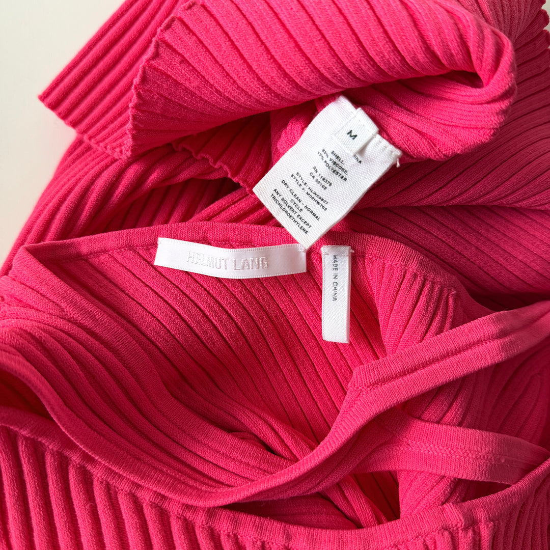 Helmut Lang - Ribbed-knit halterneck midi dress