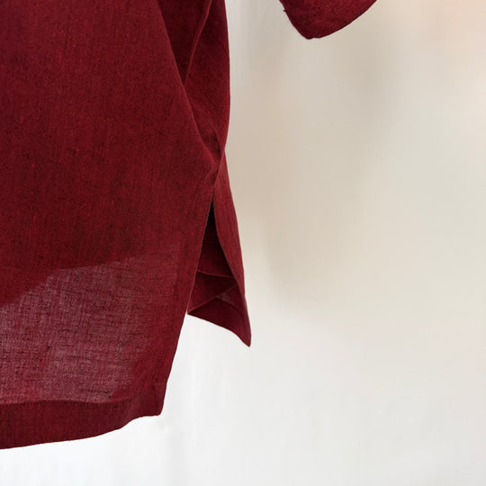 AGATHE New Oversized linen kaftan tunic top with wide kimono sleeves