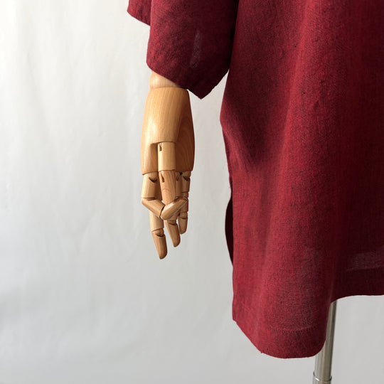 AGATHE New Oversized linen kaftan tunic top with wide kimono sleeves