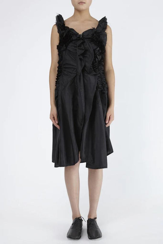 tao COMME des GARÇONS Fall 2007 Runway Black Deconstructed Ruffle Dress