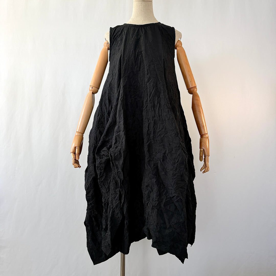 AMMA by Kedem Sasson New Black Sculptural Crinkle Balloon Dress