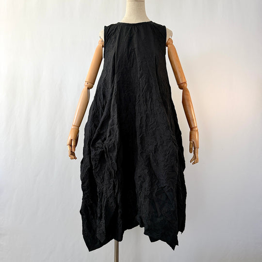 AMMA by Kedem Sasson New Black Sculptural Crinkle Balloon Dress