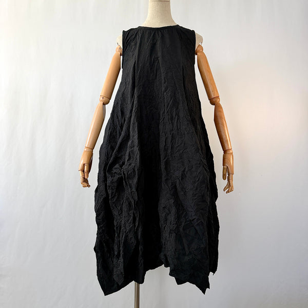 AMMA by Kedem Sasson New Black Sculptural Crinkle Balloon Dress