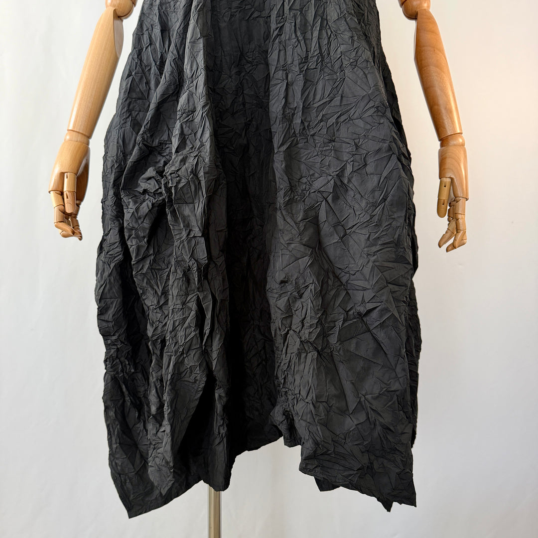 AMMA by Kedem Sasson New Black Sculptural Crinkle Balloon Dress
