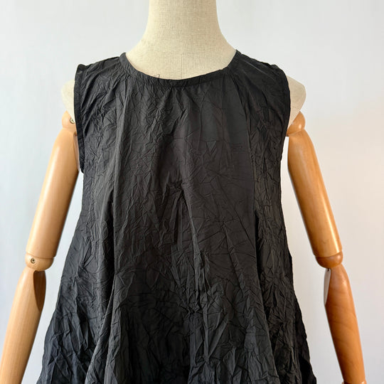 AMMA by Kedem Sasson New Black Sculptural Crinkle Balloon Dress