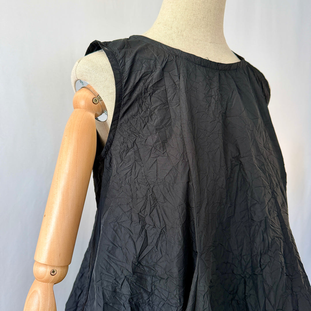 AMMA by Kedem Sasson New Black Sculptural Crinkle Balloon Dress