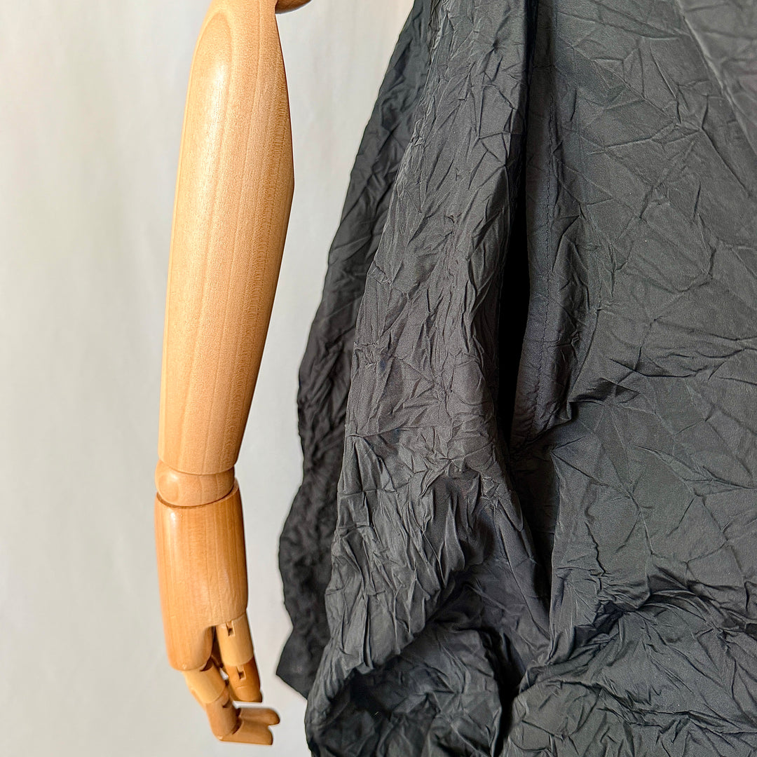 AMMA by Kedem Sasson New Black Sculptural Crinkle Balloon Dress