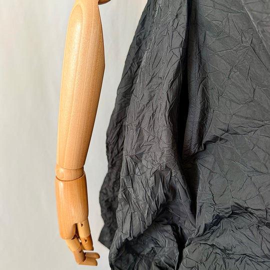 AMMA by Kedem Sasson New Black Sculptural Crinkle Balloon Dress