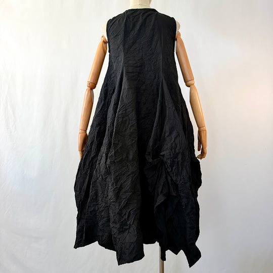 AMMA by Kedem Sasson New Black Sculptural Crinkle Balloon Dress