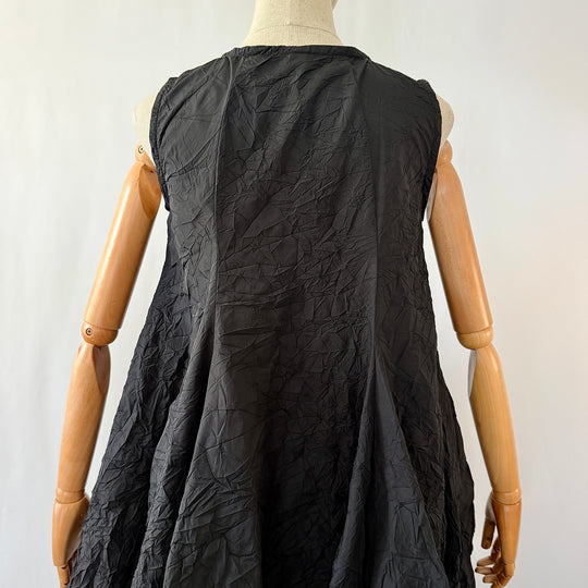 AMMA by Kedem Sasson New Black Sculptural Crinkle Balloon Dress