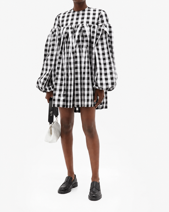 Marques’Almeida Black &amp; White Gingham Cotton Mini Dress