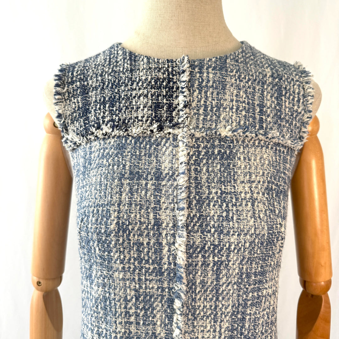 AKRIS Blue Tweed Dress