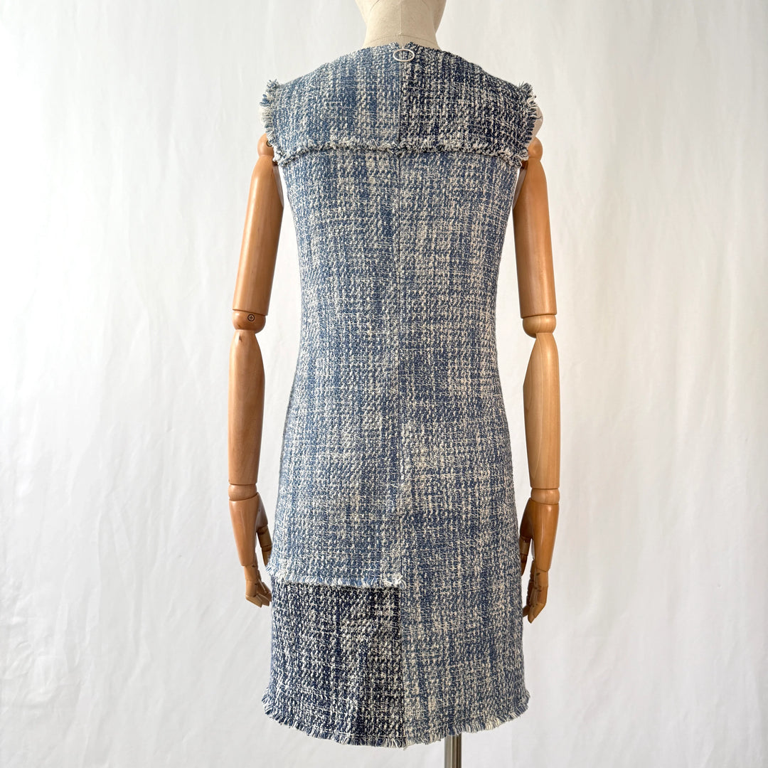 AKRIS Blue Tweed Dress