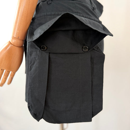 Ann Demeulemeester Archive Black Cotton-Linen Wrap Skirt