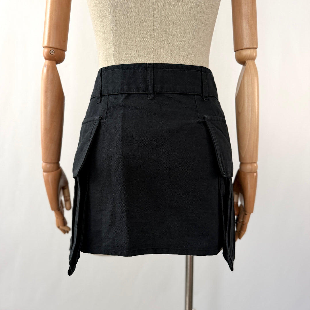 Ann Demeulemeester Archive Black Cotton-Linen Wrap Skirt