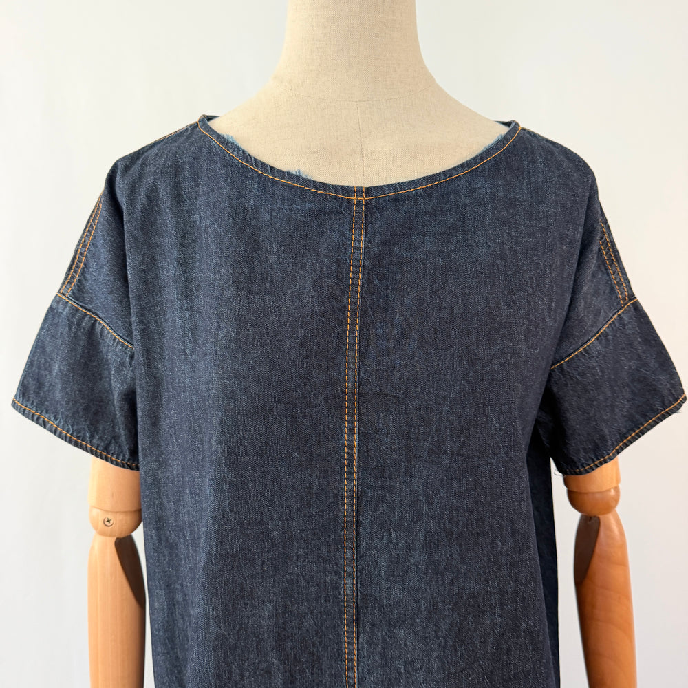 Susanne Bommer Raw-Edge New Denim Dress