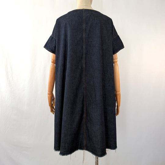 Susanne Bommer Raw-Edge New Denim Dress