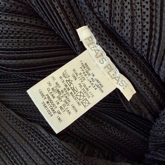 Pleats Please Issey Miyake Black Openwork Pleated  New Tunic Mini Dress