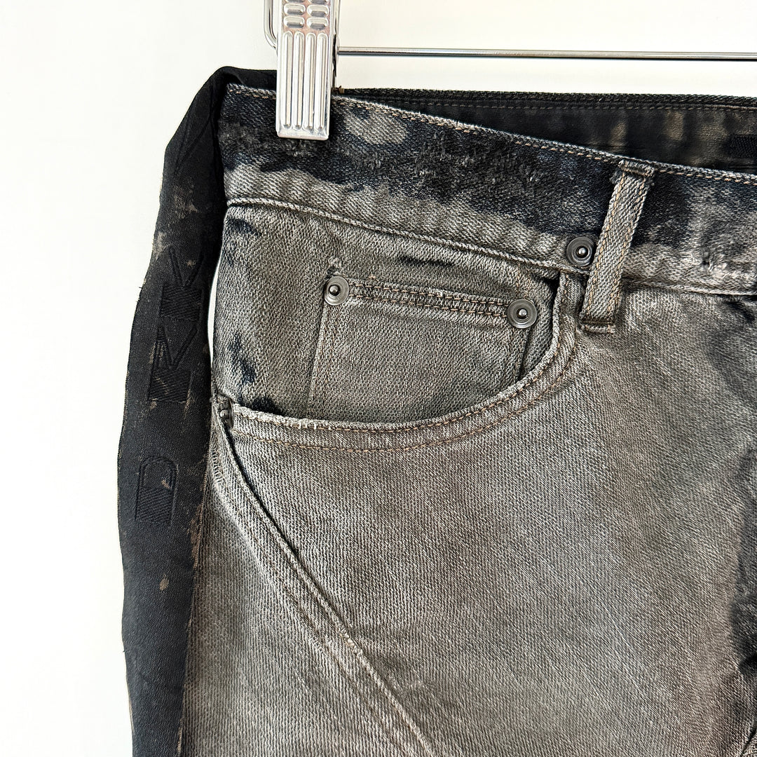 Rick Owens Early Archive 2004 Distressed Denim Skirt
