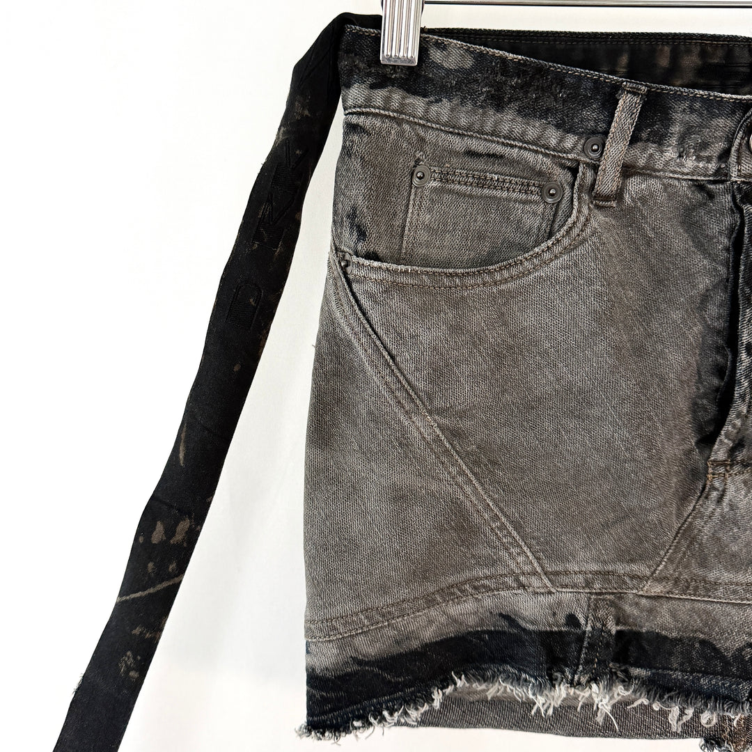 Rick Owens Early Archive 2004 Distressed Denim Skirt