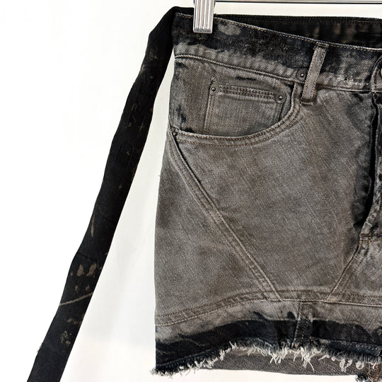 Rick Owens Early Archive 2004 Distressed Denim Skirt