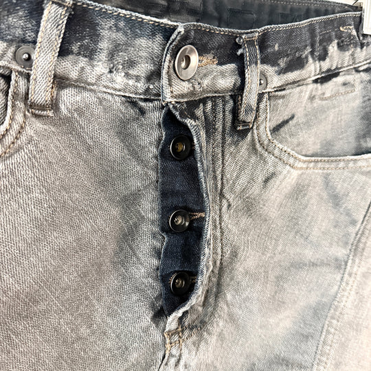 Rick Owens Early Archive 2004 Distressed Denim Skirt