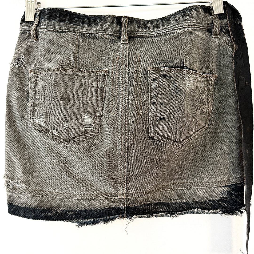Rick Owens Early Archive 2004 Distressed Denim Skirt