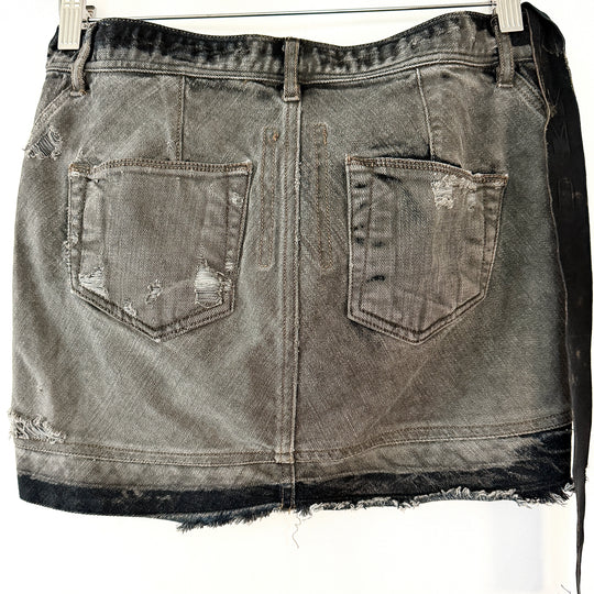 Rick Owens Early Archive 2004 Distressed Denim Skirt